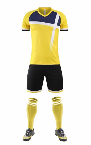 DLS-X922 DIY Custom Blank Uniforms Yellow Soccer Jersey Shorts