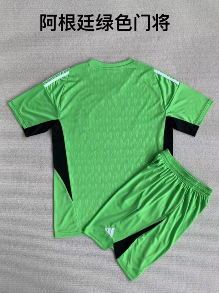 US 25.00 Youth Uniform Kids Kit 20232024 Argentina Green Goalkeeper Soccer Jersey Shorts