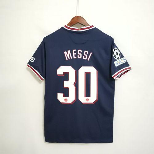 with UCL Patch Fans Version 2021-2022 PSG MESSI 30 Home Soccer Jersey