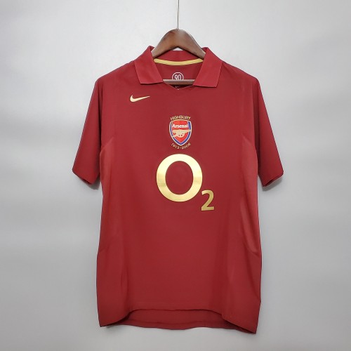 Retro Jersey 2005-2006 Arsenal Home Soccer Jersey Maroon Vintage Football Shirt