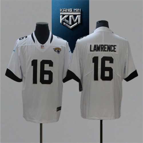 2021 Jaguars 16 LAWRENCE White NFL Jersey S-XXL Black Font