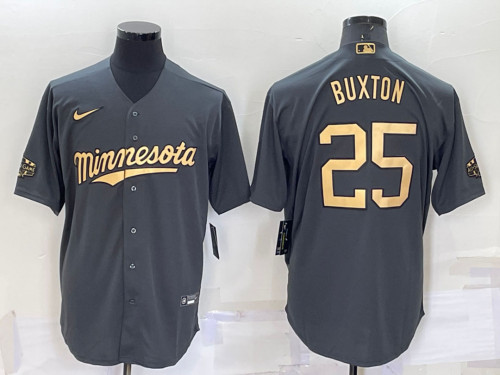 Twins 25 Byron Buxton Charcoal 2022 MLB All-Star Cool Base Jerseys