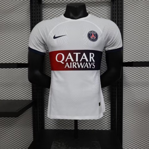 Player Version PSG Maillot 2023-2024 Paris Away White Soccer Jersey