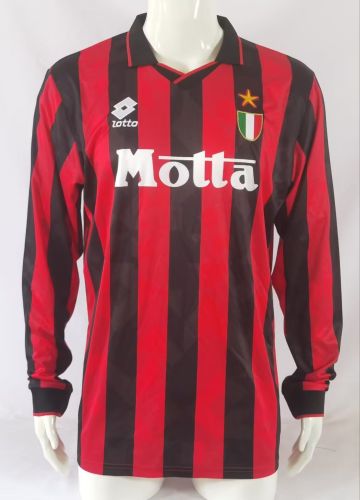 Long Sleeve Retro AC Maillot 1993-1994 AC Milan Home Soccer Jersey