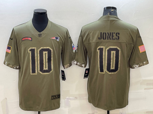 Patriots 10 Mac Jones Olive 2022 Salute To Service Limited Jersey