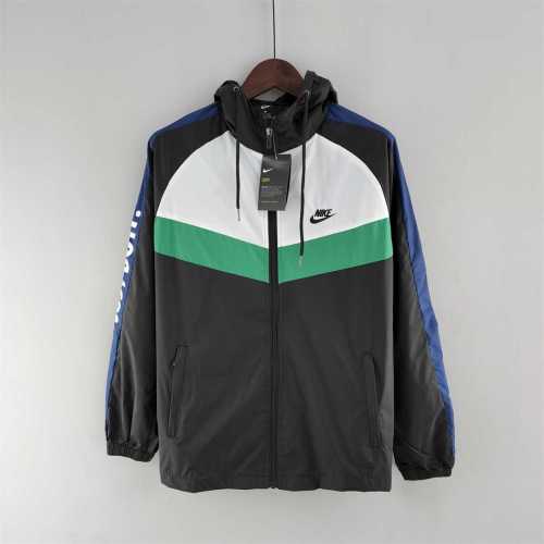 Nk Black/White/Green Soccer Windbreaker Jacket