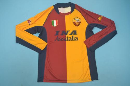 Retro Jersey Long Sleeve As Roma 2011-2002 BATISTUTA 20 Home Soccer Jersey