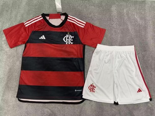Adult Uniform 2023-2024 Flamengo Home Soccer Jersey Shorts