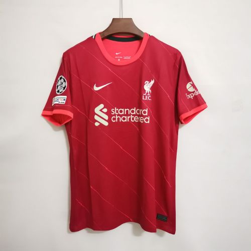 with UCL PatchFans Version 2021-2022 LIVERPOOL Home Soccer Jersey