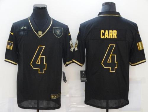 Raiders 4 Derek Carr Black Gold 2020 Salute To Service Limited Jersey
