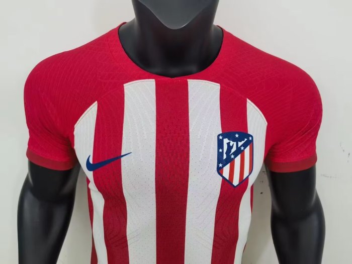 without sponor logo Player Version 2023-2024 Atletico Madrid Home Soccer Jersey