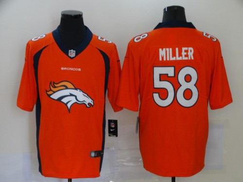 Denver Broncos 58 MILLER Orange Team Big Logo Vapor Untouchable Limited Jersey