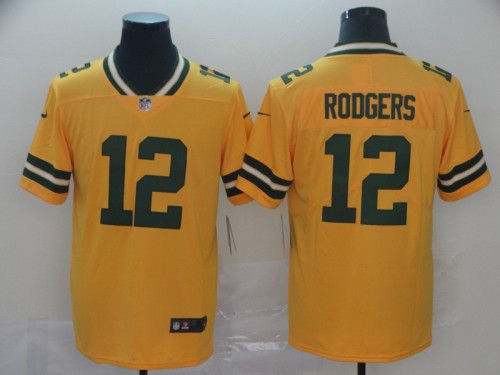 Green Bay Packers 12 Aaron Rodgers Gold Inverted Legend Limited Jersey