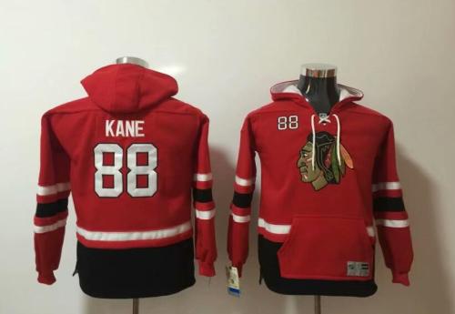 Chicago Blackhawks 88 Patrick Kane Red Youth All Stitched Hooded Sweatshirt