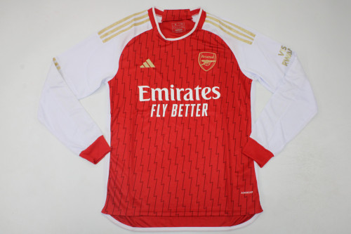 Long Sleeve Fans Version 2023-2024 Arsenal Home Soccer Jersey