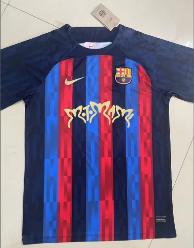 with New Sponor Logo Fans Version 2022-2023 Barcelona Home Soccer Jersey
