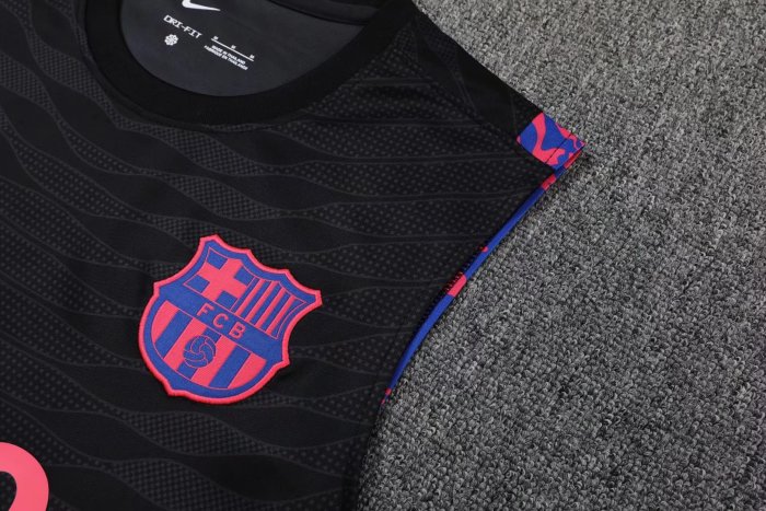 Adult Uniform 2022-2023 Barcelona Black Soccer Training Vest and Shorts