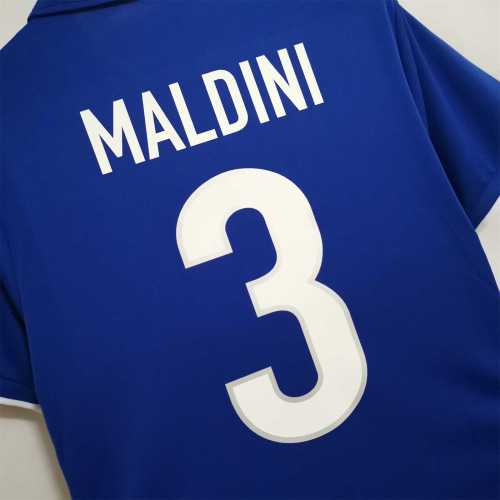 Retro Jersey 1998 Italy 3 MALDINI Home Soccer Jersey Vintage Football Shirt