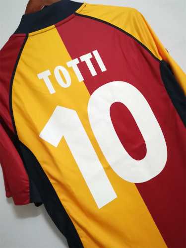 Retro Jersey AS Roma 2001-2002 TOTTI 10 Champions League Home Soccer Jersey