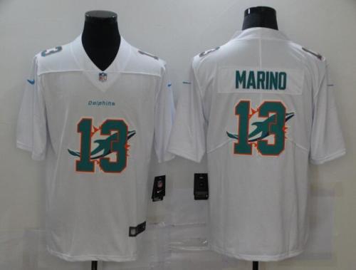 Miami Dolphins 13 MARINO White Shadow Logo Limited Jersey