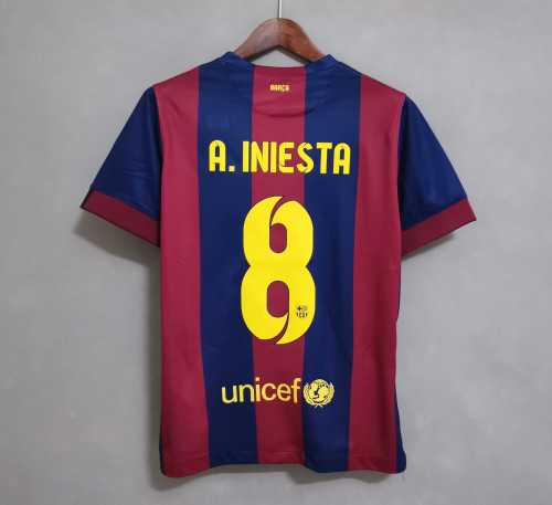 Retro Jersey 2014-2015 Barcelona A.INIESTA 8 Home Soccer Jersey