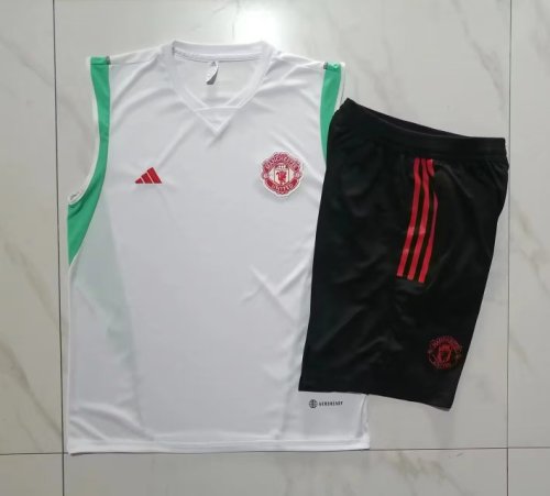 2023-2024 Manchester United White Soccer Training Vest and Pants