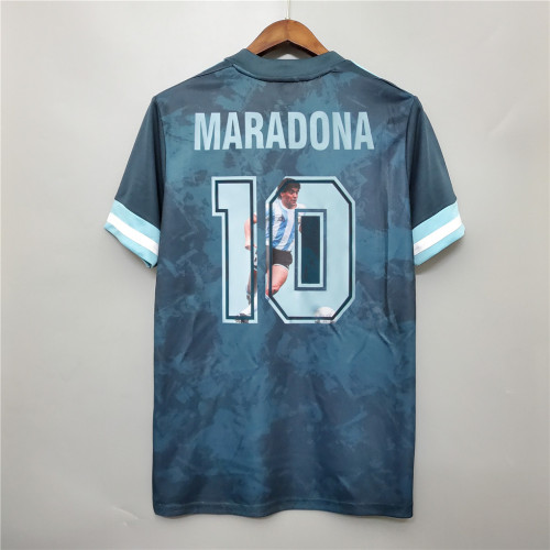 with Front Lettering 2020 Argentina away Maradona #10 Commemorative Edition Soccer Jersey