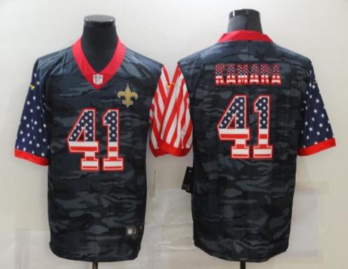 New Orleans Saints 41 KAMARA Black Camo USA Flag Limited Jersey