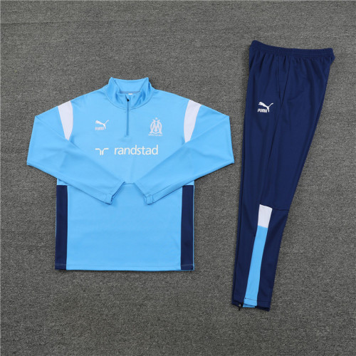 2023-2024 Marseille Blue Soccer Training Sweater and Borland Pants