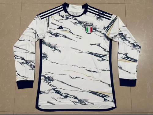 Long Sleeve 2023-2024 Italy Away Soccer Jersey