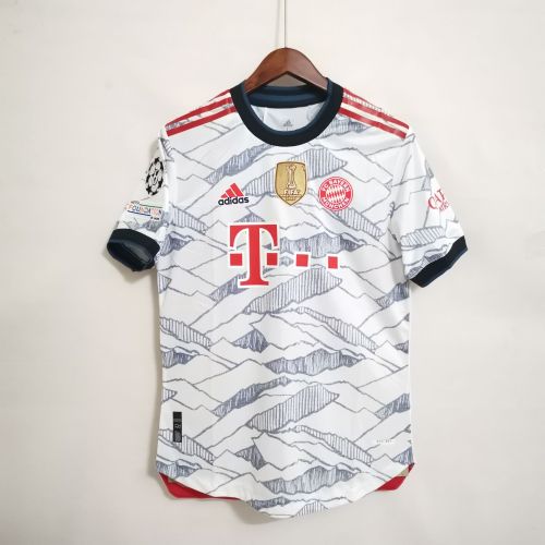 with UCL+Front Patch Player Version 2021-2022 Bayern Munich Third Away Soccer Jersey