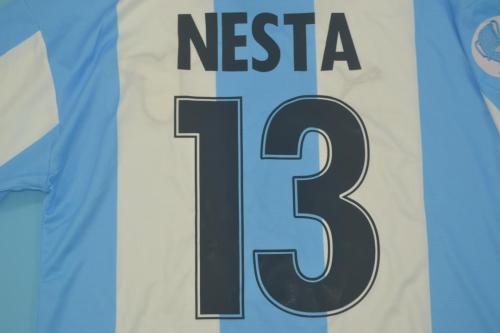 with Patch Retro Jersey 1999-2000 Lazio 13 NESTA Home Soccer Jersey Vintage Football Shirt