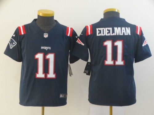 New England Patriots 11 Julian Edelman Navy Youth Color Rush Limited Jersey