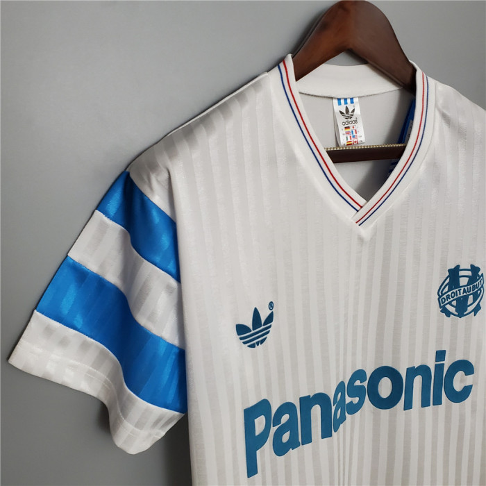 Retro Jersey Marseille 1990-1991 Home White Soccer Jersey