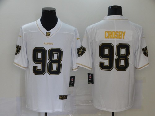 Oakland Raiders 98 Maxx Crosby White Gold Vapor Untouchable Limited Jersey