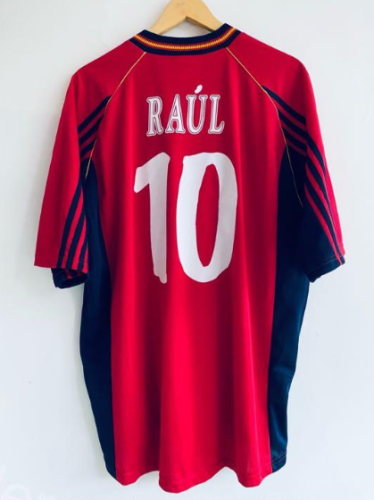 Retro Jersey 1998 Spain RAUL 10 Home Vintage Soccer Jersey Camiseta de España
