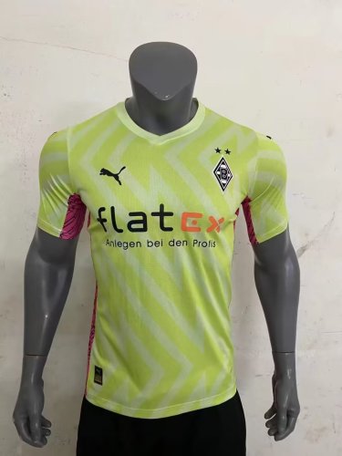 Fan Version 2023-2024 VfL Borussia Mönchengladbach Yellow Goalkeeper Soccer Jersey
