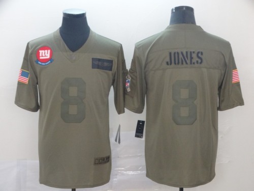 New York Giants 8 Daniel Jones 2019 Olive Salute To Service Limited Jersey