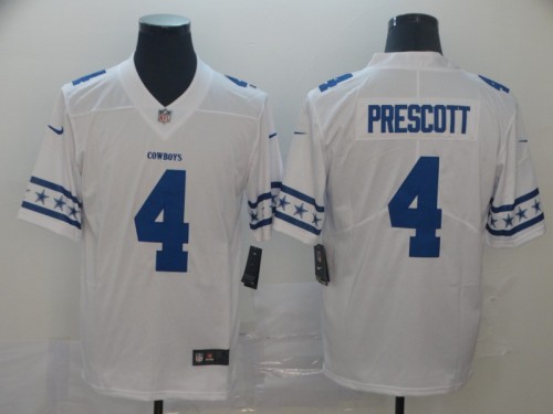 Dallas Cowboys 4 Dak Prescott White Blue Team Logos Fashion Vapor Limited Jersey