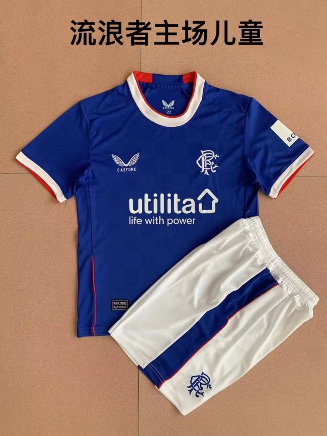 Adult Uniform 2022-2023 Rangers Home Soccer Jersey Shorts