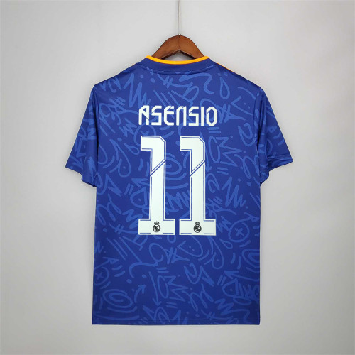 Fans Version 2021-2022 Real Madrid ASENSIO 11 Away Blue Soccer Jersey