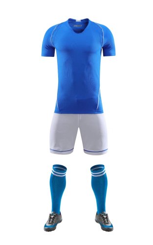 DLS-X920 DIY Custom Blank Uniforms Blue Soccer Jersey Shorts