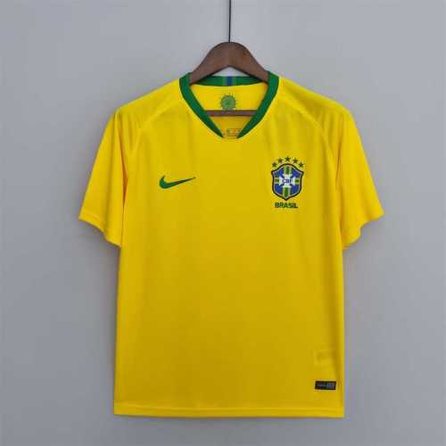 Retro Jersey 2018 Brazil Home Soccer Jersey Vintage Brasil Camisetas de Futbol
