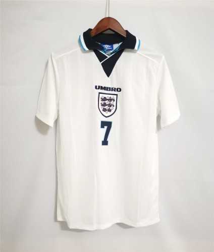 Retro Jersey 1996 England BECKHAM 7 Home White Soccer Jersey