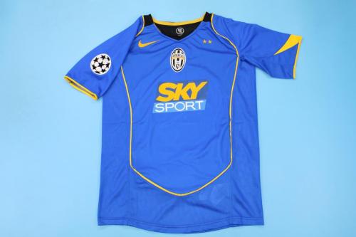 with UCL Patch Retro Jersey 2004-2005 Juventus Away Blue Soccer Jersey