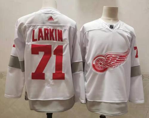 2020 Detroit Red Wings White 71 LARKIN NHL Jersey