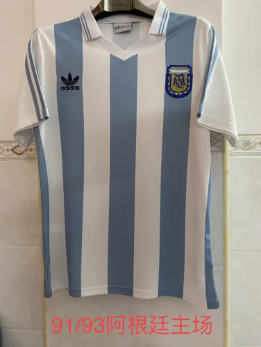Retro Shirt 1991-1993 Argentina Home Soccer Jersey Vintage Football Shirt