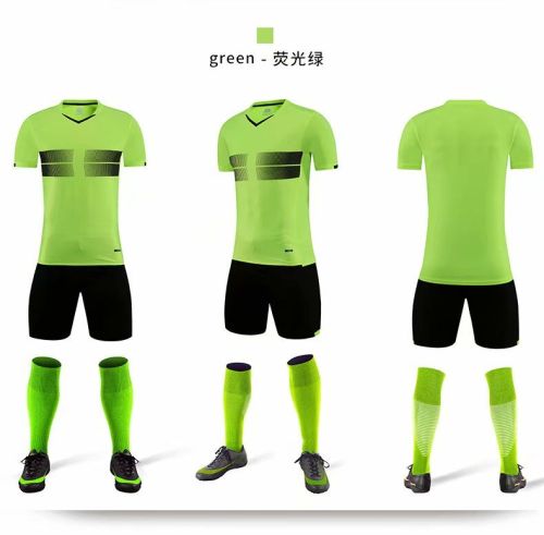 XBJKJW8823 Green Tracking Suit  Adult Uniform Soccer Jersey Shorts