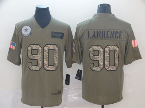 Dallas Cowboys 90 Demarcus Lawrence 2019 Olive Camo Salute To Service Limited Jersey