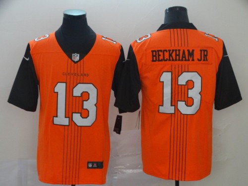 City Version Cleveland Browns #13 BECKHAM JR Orange NFL Jersey